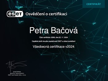 ESET Všeobecná certifikace 2024