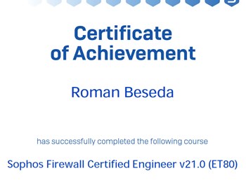 Sophos Firewall Certified Engineer 2025