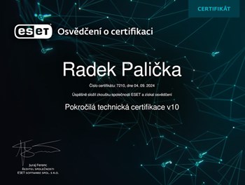 ESET Pokročilá technická certifikace 2024