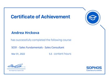 Sophos Sales Fundamentals Sales Consultant 2022