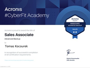 Acronis Sales Associate Backup 2022