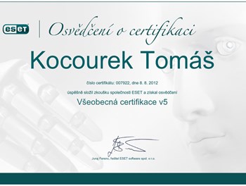 ESET Všeobecná certifikace 2012