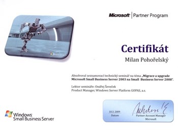 Microsoft Windows SBS Migrace a Upgrade 2009