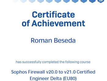 Sophos Firewall Certified Engineer Delta 2025
